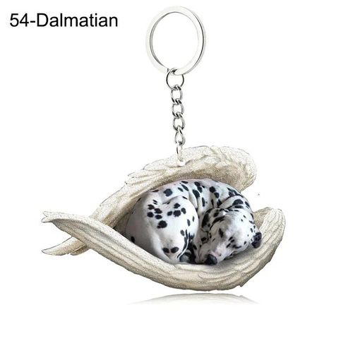 Pendentif Ange Endormi Pour Chien Et Chat,Porte-Clés Pour Animaux De Compagnie,Porte-Clés Pour Animaux De Compagnie,Clé De Sac,Cadeau De Bijoux Pour Femmes Et Filles,68 Styles,1 - Type 54-Dalmatian