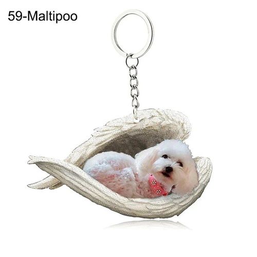 Pendentif Ange Endormi Pour Chien Et Chat,Porte-Clés Pour Animaux De Compagnie,Porte-Clés Pour Animaux De Compagnie,Clé De Sac,Cadeau De Bijoux Pour Femmes Et Filles,68 Styles,1 Pc - Type 59-Maltipoo