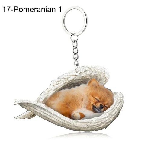 Pendentif Ange Endormi Pour Chien Et Chat,Porte-Clés Pour Animaux De Compagnie,Porte-Clés Pour Animaux De Compagnie,Clé De Sac,Cadeau De Bijoux Pour Femmes Et Filles,68 Styles - Type 17-Pomeranian 1