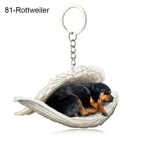 Pendentif Ange Endormi Pour Chien Et Chat,Porte-Clés Pour Animaux De Compagnie,Porte-Clés Pour Animaux De Compagnie,Clé De Sac,Cadeau De Bijoux Pour Femmes Et Filles,68 Styles,1 - Type 81-Rottweiler