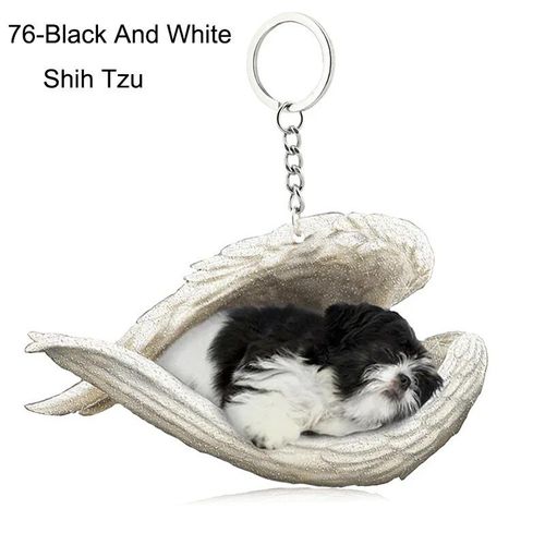 Pendentif Ange Endormi Pour Chien Et Chat,Porte-Clés Pour Animaux De Compagnie,Porte-Clés Pour Animaux De Compagnie,Clé De Sac,Cadeau De Bijoux Pour Femmes Et Filles,68 Styles,1 Pc - Type 76-Shih Tzu