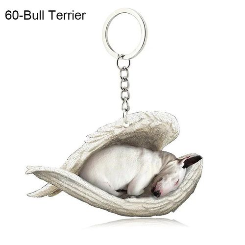 Pendentif Ange Endormi Pour Chien Et Chat,Porte-Clés Pour Animaux De Compagnie,Porte-Clés Pour Animaux De Compagnie,Clé De Sac,Cadeau De Bijoux Pour Femmes Et Filles,68 Styles - Type 60-Bull Terrier