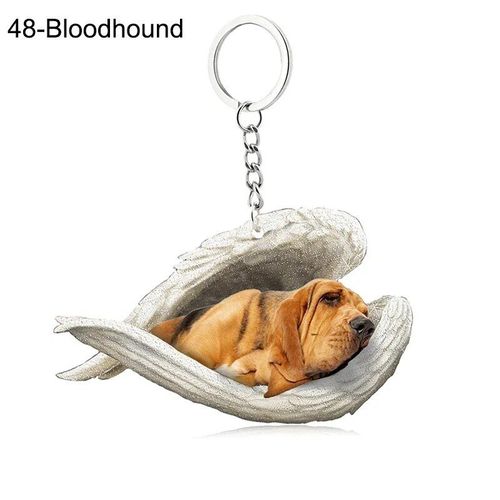Pendentif Ange Endormi Pour Chien Et Chat,Porte-Clés Pour Animaux De Compagnie,Porte-Clés Pour Animaux De Compagnie,Clé De Sac,Cadeau De Bijoux Pour Femmes Et Filles,68 Styles,1 - Type 48-Bloodhound