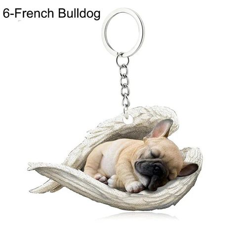 Pendentif Ange Endormi Pour Chien Et Chat,Porte-Clés Pour Animaux De Compagnie,Porte-Clés Pour Animaux De Compagnie,Clé De Sac,Cadeau De Bijoux Pour Femmes Et Filles,68 Styles - Type 6-French Bulldog