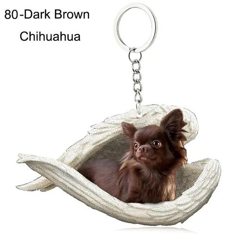 Pendentif Ange Endormi Pour Chien Et Chat,Porte-Clés Pour Animaux De Compagnie,Porte-Clés Pour Animaux De Compagnie,Clé De Sac,Cadeau De Bijoux Pour Femmes Et Filles,68 Styles,1 - Type 80-Chihuahua