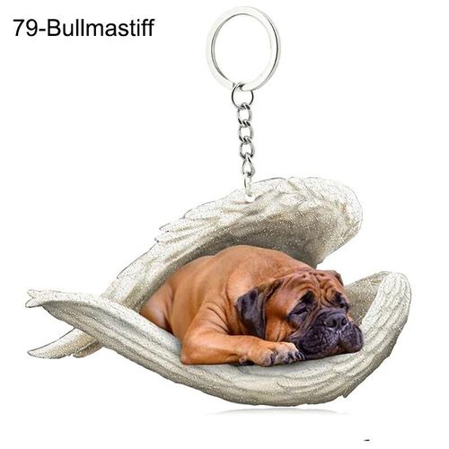 Pendentif Ange Endormi Pour Chien Et Chat,Porte-Clés Pour Animaux De Compagnie,Porte-Clés Pour Animaux De Compagnie,Clé De Sac,Cadeau De Bijoux Pour Femmes Et Filles,68 Styles,1 - Type 79-Bullmastiff