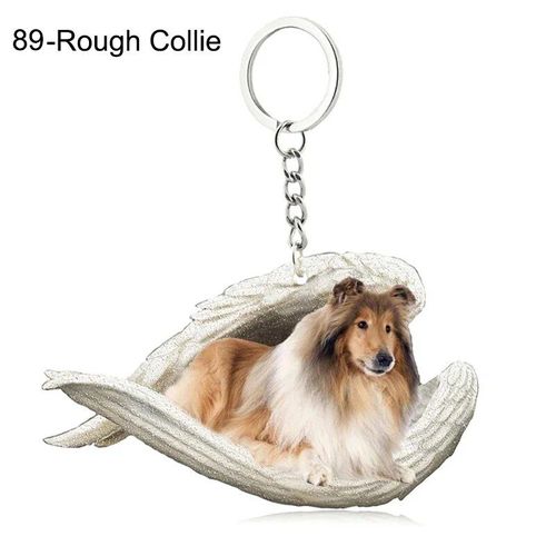 Pendentif Ange Endormi Pour Chien Et Chat,Porte-Clés Pour Animaux De Compagnie,Porte-Clés Pour Animaux De Compagnie,Clé De Sac,Cadeau De Bijoux Pour Femmes Et Filles,68 Styles - Type 89-Rough Collie