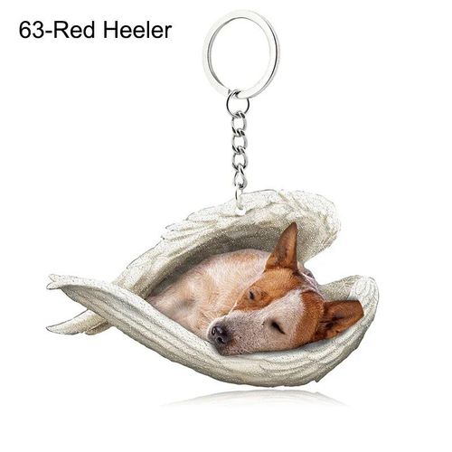 Pendentif Ange Endormi Pour Chien Et Chat,Porte-Clés Pour Animaux De Compagnie,Porte-Clés Pour Animaux De Compagnie,Clé De Sac,Cadeau De Bijoux Pour Femmes Et Filles,68 Styles,1 - Type 63-Red Heeler