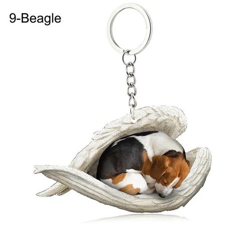 Pendentif Ange Endormi Pour Chien Et Chat,Porte-Clés Pour Animaux De Compagnie,Porte-Clés Pour Animaux De Compagnie,Clé De Sac,Cadeau De Bijoux Pour Femmes Et Filles,68 Styles,1 Pc - Type 9-Beagle