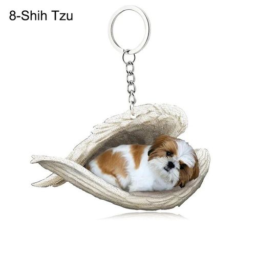 Pendentif Ange Endormi Pour Chien Et Chat,Porte-Clés Pour Animaux De Compagnie,Porte-Clés Pour Animaux De Compagnie,Clé De Sac,Cadeau De Bijoux Pour Femmes Et Filles,68 Styles,1 - Type 8-Shih Tzu 1