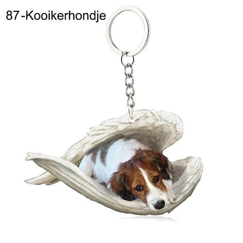 Pendentif Ange Endormi Pour Chien Et Chat,Porte-Clés Pour Animaux De Compagnie,Porte-Clés Pour Animaux De Compagnie,Clé De Sac,Cadeau De Bijoux Pour Femmes Et Filles,68 Styles - Type 87-Kooikerhondje