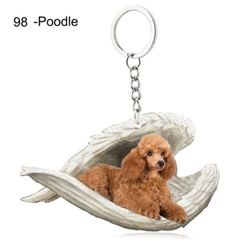 Pendentif Ange Endormi Pour Chien Et Chat,Porte-Clés Pour Animaux De Compagnie,Porte-Clés Pour Animaux De Compagnie,Clé De Sac,Cadeau De Bijoux Pour Femmes Et Filles,68 Styles,1 Pc - Type 98-Poodle