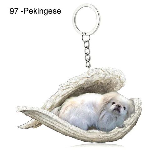 Pendentif Ange Endormi Pour Chien Et Chat,Porte-Clés Pour Animaux De Compagnie,Porte-Clés Pour Animaux De Compagnie,Clé De Sac,Cadeau De Bijoux Pour Femmes Et Filles,68 Styles,1 - Type 97-Pekingese