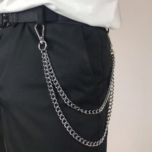 Porte-Clés En Métal Punk Rock Pour Hommes Et Femmes,Porte-Clés De Taille,Portefeuille Jeans,Pantalon Hip-Hop,Ceinture,Chaînes,Accessoires De Bijoux - Type Silver Plated