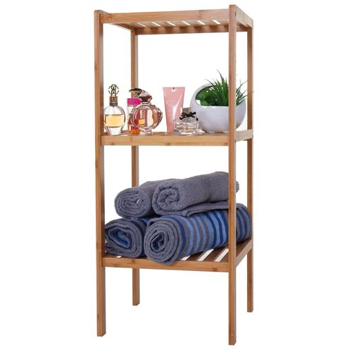 Étagère De Salle De Bains Hwc-B18, Armoire, Bambou   80x34x33cm