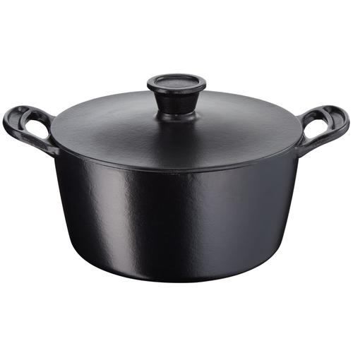 Tefal Jamie Oliver Premium Fonte D'acier Faitout 24 Cm + Couvercle, Cuisson Sûre, Revêtement Émaillé, Répartition Homogène De La Condensation, Compatible Four, Induction E2124655