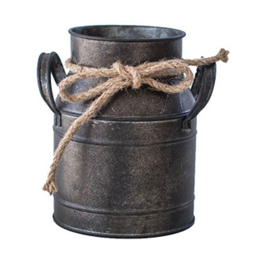1 PièCe Minable ÉLéGant MéTal Fer DéCoratif Ancien Vase Rustique BoîTe de Lait Cruche Pays Convient pour Chambre Cuisine Salon