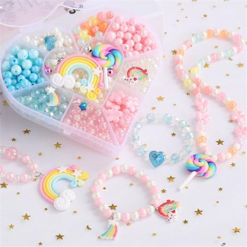 200 Perles multicolores bracelet bijou enfant jouet fille pas cher 