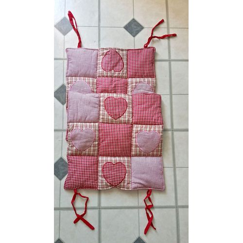Lot De 2 Coussins Dessus Galette De Chaise Motif CUr Coloris Rouge Et Blanc Double Face