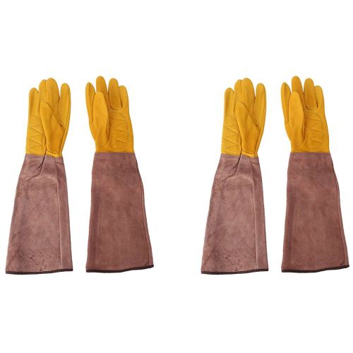 4x de Jardinage pour Femmes et en Cuir Vache élagage Anti-épines Rose M