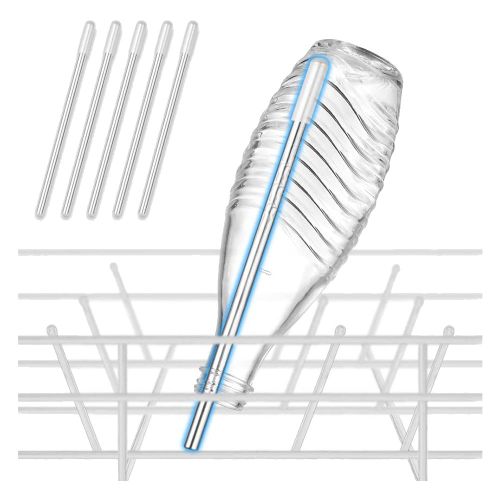 Porte-Bouteilles pour Lave-Vaisselle Insert Crystal et Duo avec Capuchon en Silicone Allongé, 26,7 Cm 5 PièCes