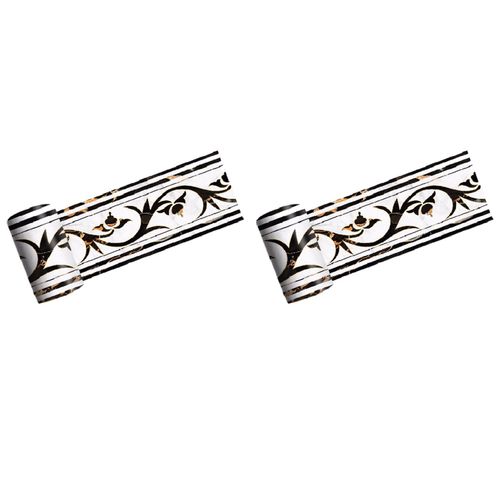 2X 2M Autocollants, Carrelage Latéral Ancien Grec Style Salle de Bain Cuisine Restaurant Mur Escaliers étage Frontière Stickers Muraux Décoration