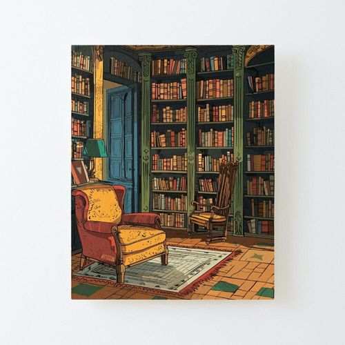 Canevas imprimer Whispers from the Stacks : bibliothèque vintage - Dark Academia Aesthetic Sans cadre 40x50cm DIY installer