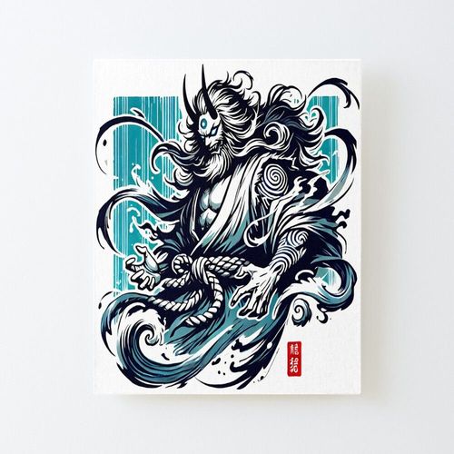 Canevas imprimer Mythologie Susanoo - Peinture à l'encre sumi-e Sans cadre 40x50cm DIY installer
