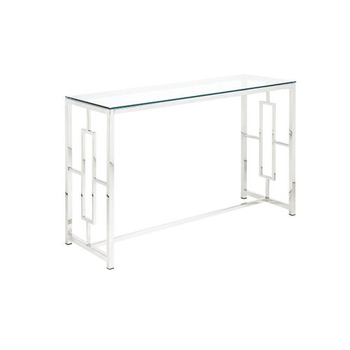 Console Clotilde - Verre Trempé Et Acier - Chromé
