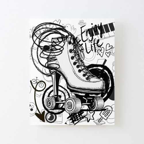 Canevas imprimer Collage de griffonnages noirs Sans cadre 40x50cm DIY installer