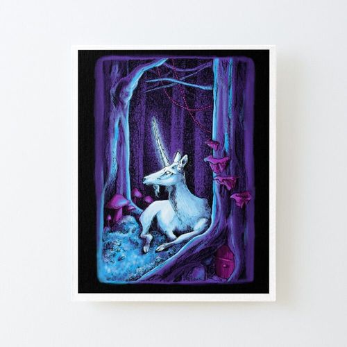 Canevas imprimer Licorne lumineuse dans la forêt Sans cadre 40x50cm DIY installer
