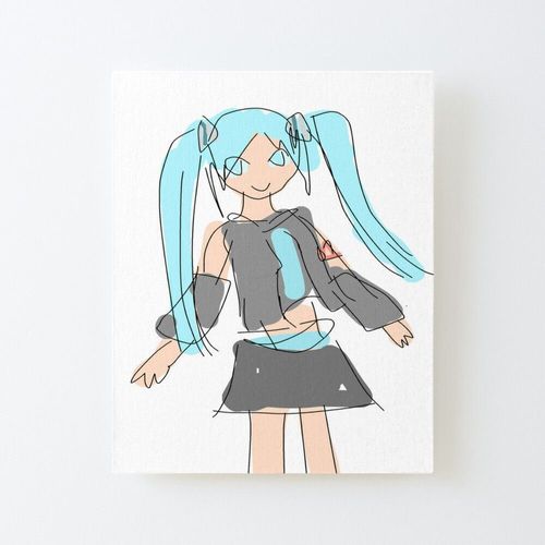 Canevas imprimer Miku mauvais griffonnage Sans cadre 40x50cm DIY installer