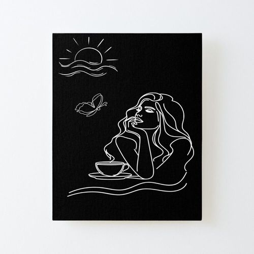 Canevas imprimer Pause café surréaliste : faites une pause et réfléchissez à un moment de détente Sans cadre 40x50cm DIY installer