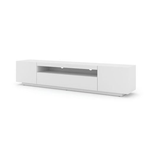 Meuble Tv Aura 200 Debout / Suspendu Blanc Mat Sans Led