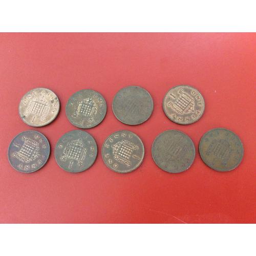 Lot De 9 Pièces D1 Penny, Années 1980-90