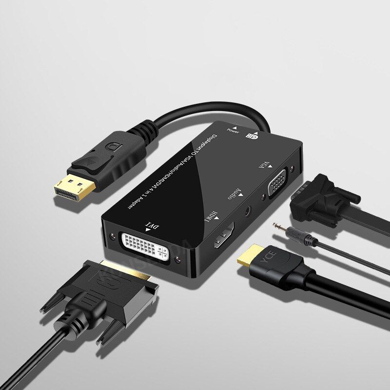 DP  5 dans 1 - Adaptateur Audio DP  HDMI VGA DVI 4 en 1, c... - 3