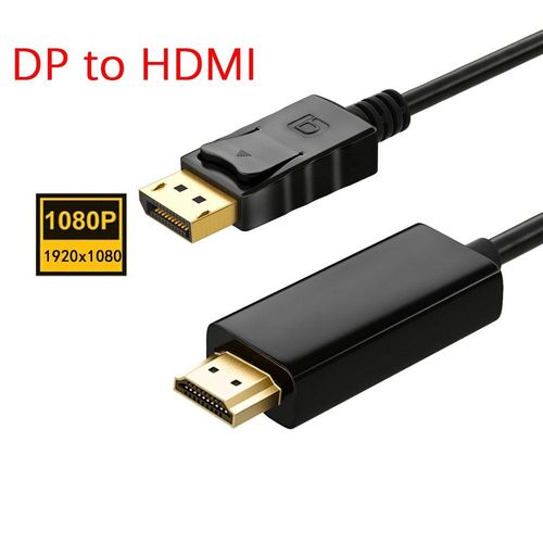 1080P DP à HDMI - 1.8m - Adaptateur compatible HDMI Displayport 6 pieds, convertisseur de Port d'affichage 1080P 4K pour PC DP à câble HDMI Displayport