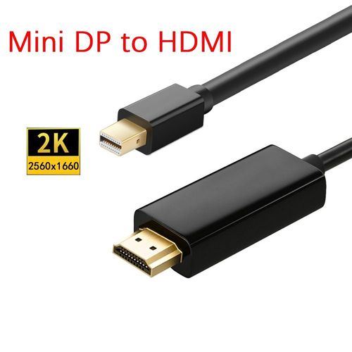 2K MINI DP à HDMI - 1.8m - Adaptateur compatible HDMI Displayport 6 pieds, convertisseur de Port d'affichage 1080P 4K pour PC DP à câble HDMI Displayport