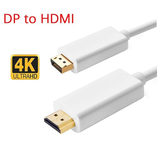 4K DP à HDMI - 1.8m - Adaptateur compatible HDMI Displayport 6 pieds, convertisseur de Port d'affichage 1080P 4K pour PC DP à câble HDMI Displayport