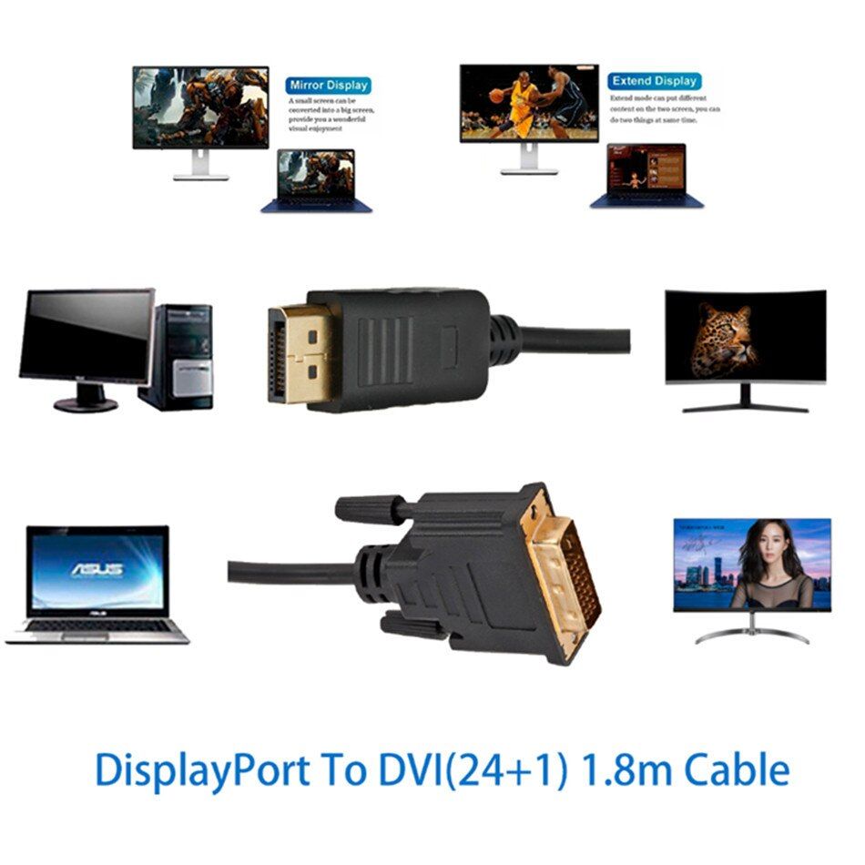 DP DP - 1.8m - Adaptateur de c�ble DP vers HDMI, 1080P, 1.8M... - 6