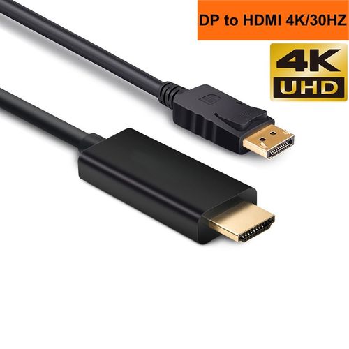 DP à HDMI 4K - 1m - adaptateur de câble DVI 4K vers VGA, HDMI, Mini DP, convertisseur pour PC
