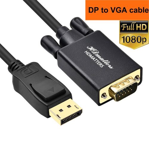 DP vers VGA - 1m - adaptateur de câble DVI 4K vers VGA, HDMI, Mini DP, convertisseur pour PC