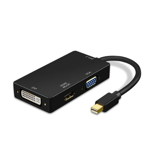 noir 4K - Adaptateur de câble Mini Display Port vers Hdmi/Dvi/Vga, Thunderbolt, adaptateur Hdmi pour Apple Mac Macbook Air 13 Surface Pro 4