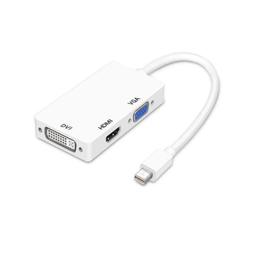 blanc 1080P - Adaptateur de câble Mini Display Port vers Hdmi/Dvi/Vga, Thunderbolt, adaptateur Hdmi pour Apple Mac Macbook Air 13 Surface Pro 4