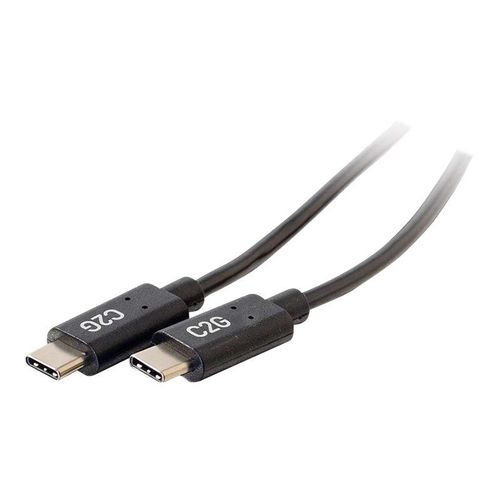 C2G 1.8m (6ft) USB C Cable - USB 2.0 (3A) - M/M USB Type C Cable - Black - Câble USB - 24 pin USB-C (M) pour 24 pin USB-C (M) - USB 2.0 - 3 A - 1.8 m - noir