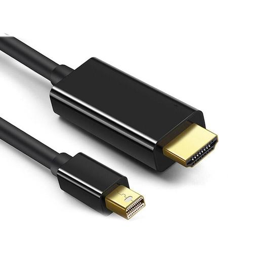 le noir - 1.8m - Adaptateur de câble pour MacBook Pro iMac Mini DP 1.8M, Port d'affichage Thunderbolt 2 vers HDMI, plaqué or