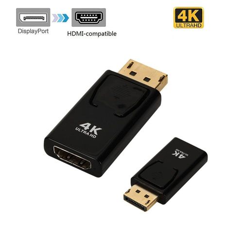 4K - Adaptateur DisplayPort vers HDMI 4K, convertisseur mâle, DP vers femelle, câble TV HD, adaptateur Audio et vidéo pour PC TV