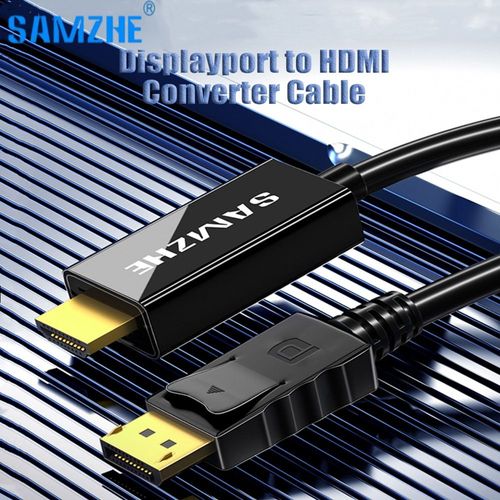 nègre - 1.8m - Adaptateur Displayport vers HDMI, convertisseur de Port d'affichage 1080P 4K 60HZ pour PC portable projecteur DP vers câble Displayport