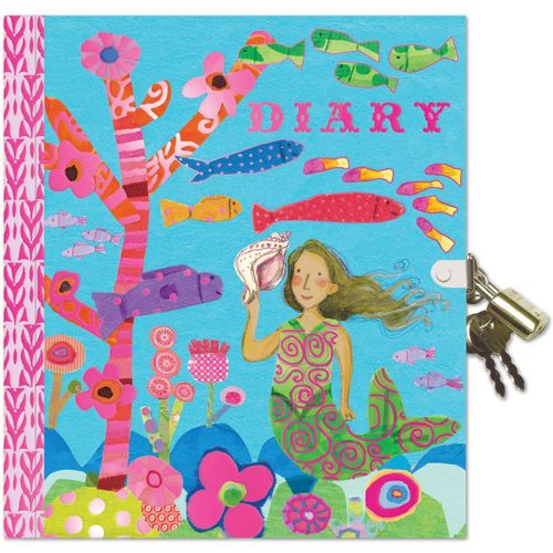 Eeboo Journal Intime Secret 176 Feuilles Lignées Avec Cadenas Et Clés Motif Sirene