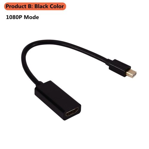 Le noir - 1080P MINI DP HD - adaptateur Mini Display Port DP mâle vers HDMI femelle, câble convertisseur pour Apple Mac Macbook Pro Air, ordinateur portable